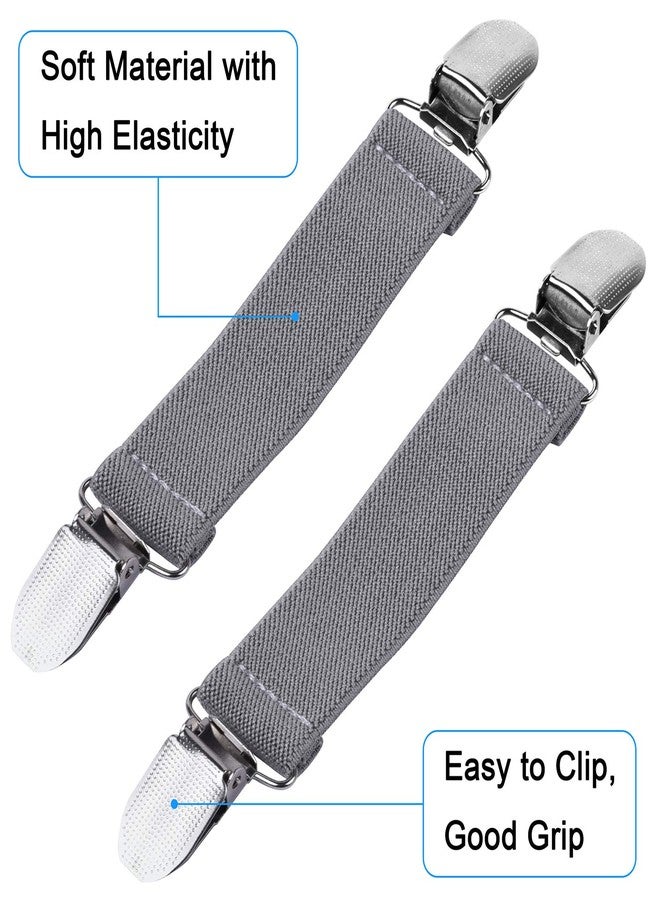 ويزدوم برو مشابك قفازات Wisdompro، 4 قطع، مشابك قفازات بحزام مطاطي للأطفال الصغار والأطفال والكبار - أسود ورمادي - Image 3